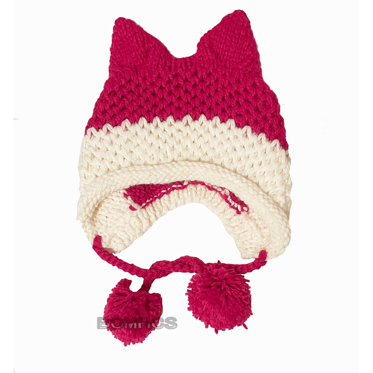 BomHCS Cute Fox Ears Beanie Winter Warm 100% Handmade Knit Hat - Executive-Skincare