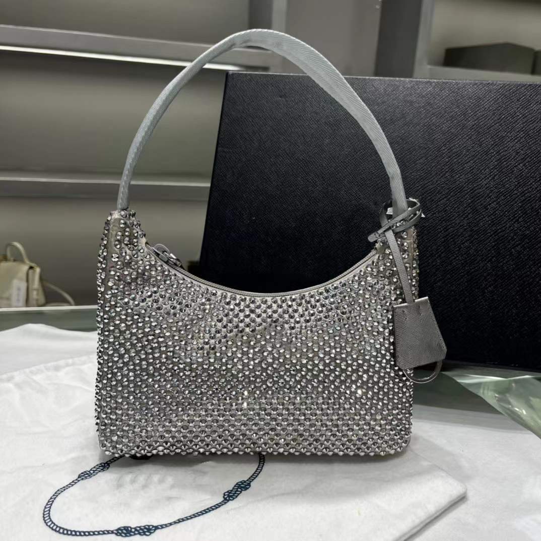 New Ladies Handbag, Rhinestone Underarm Bag Casual - Executive-Skincare