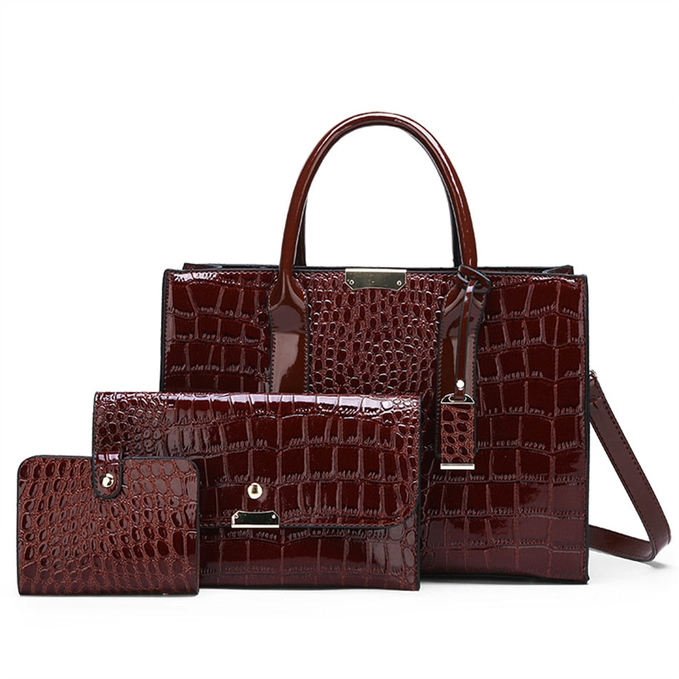 Luxury Patent Leather Women Messenger Bag Crocodile Female Crossbody Shoulder Hand Bags for Women 2022 High Quality Lady Handbag - Executive-Skincare