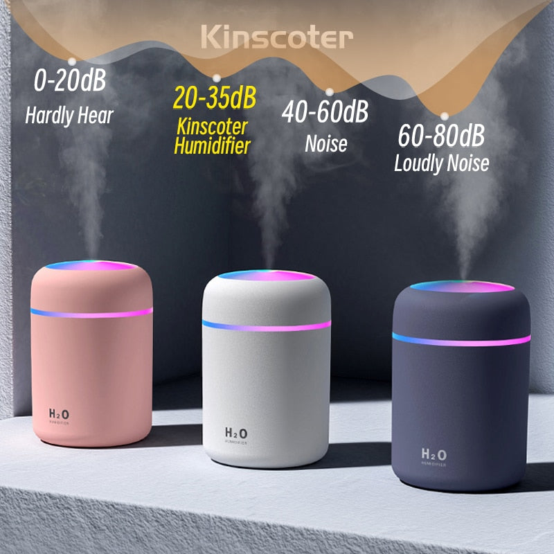 300ml H2O Air Humidifier Portable Mini USB Aroma Diffuser With Cool Mist For Bedroom Home Car Plants Purifier Humificador - Executive Quality Store