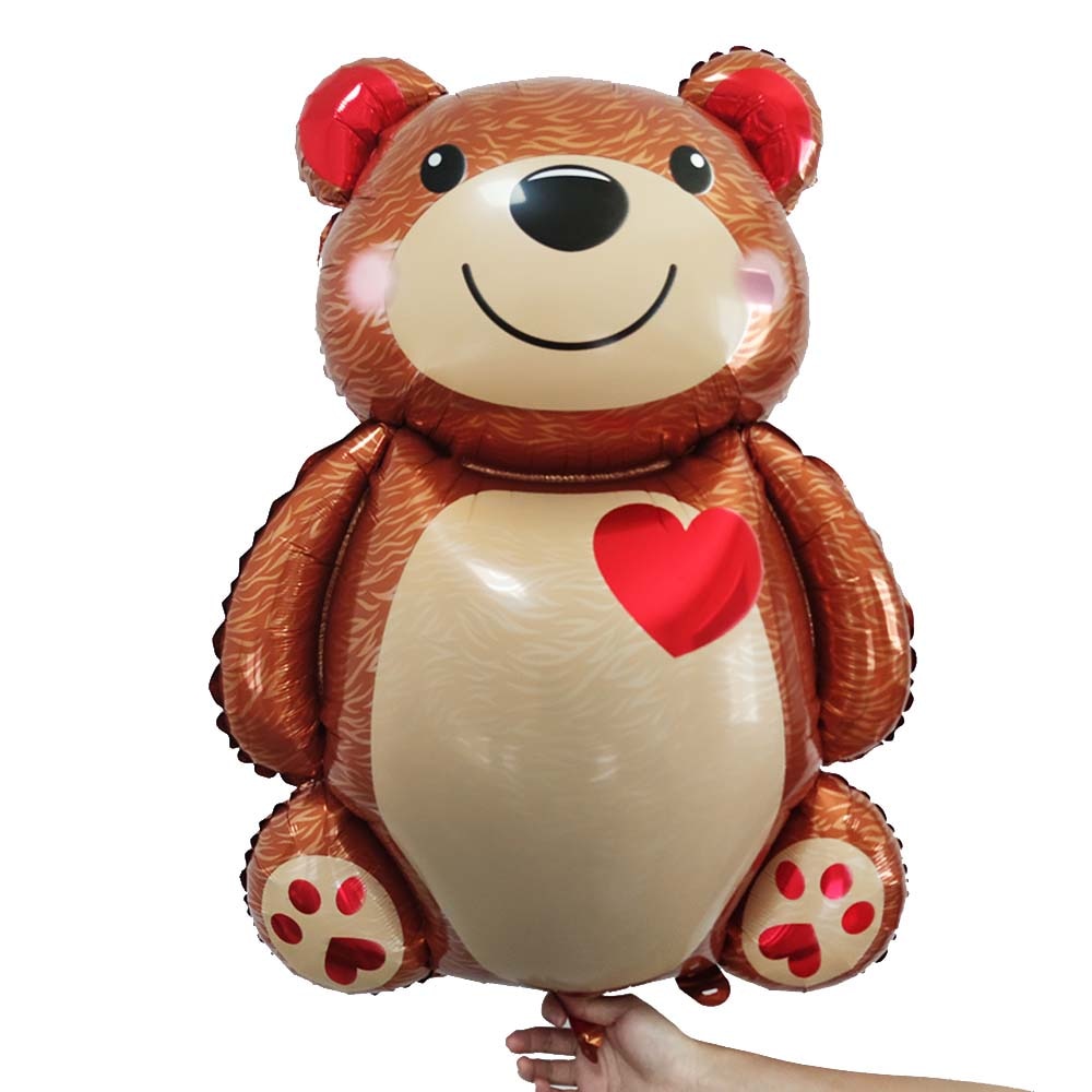 Big Bear Foil Balloon Love Heart Bear Balloon Red Rose Balloon Baby Shower Wedding Decor Birthday Valentine's Day Party Supplies - Executive-Skincare