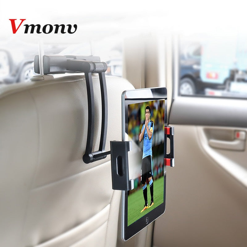 Vmonv Aluminum Tablet Car Holder For iPad Air Mini 2 3 4 Pro 12.9 Back Seat Headrest 5-13 Inch Tablet Phone Stand for Iphone X 8 - Executive-Skincare