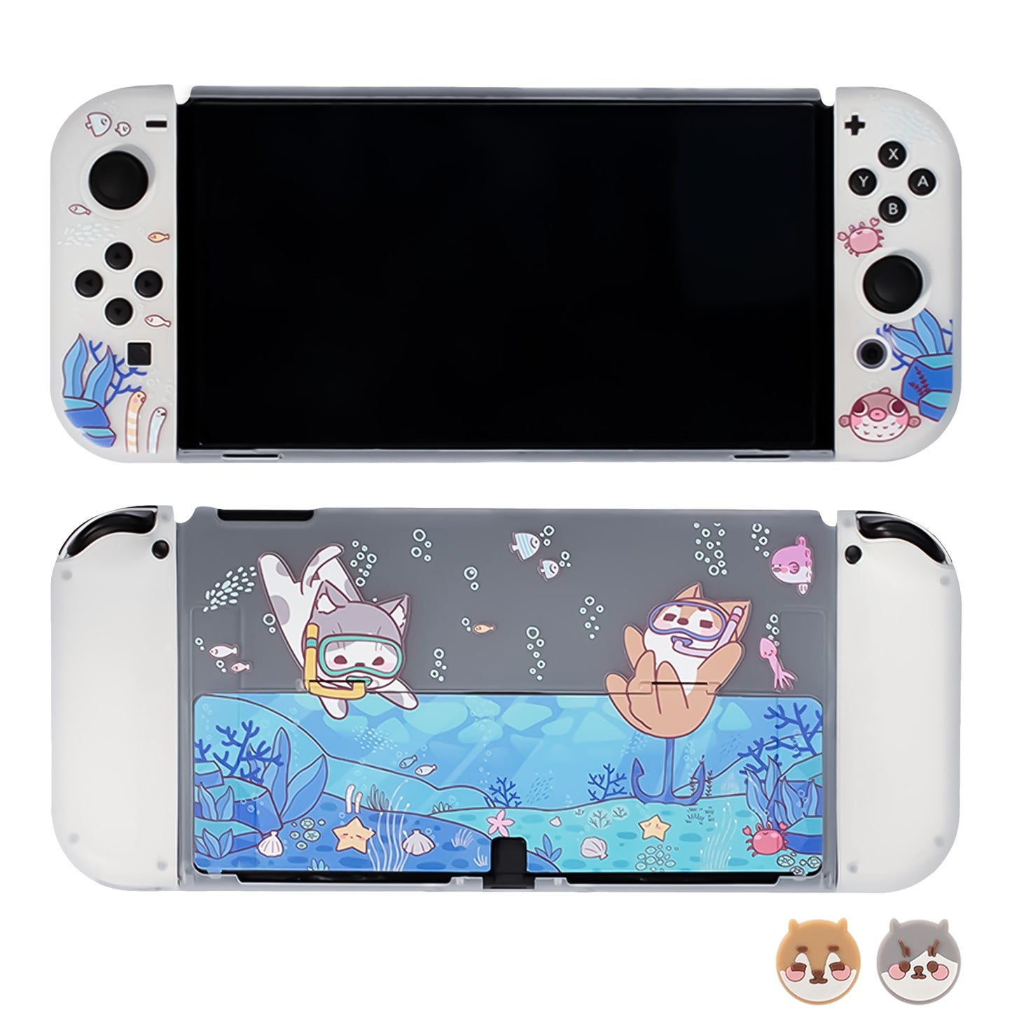 pawdiary switch oled case switch oled case matter finish oden kanto cooking nintendo switch oled tpu case cat dog - Executive-Skincare