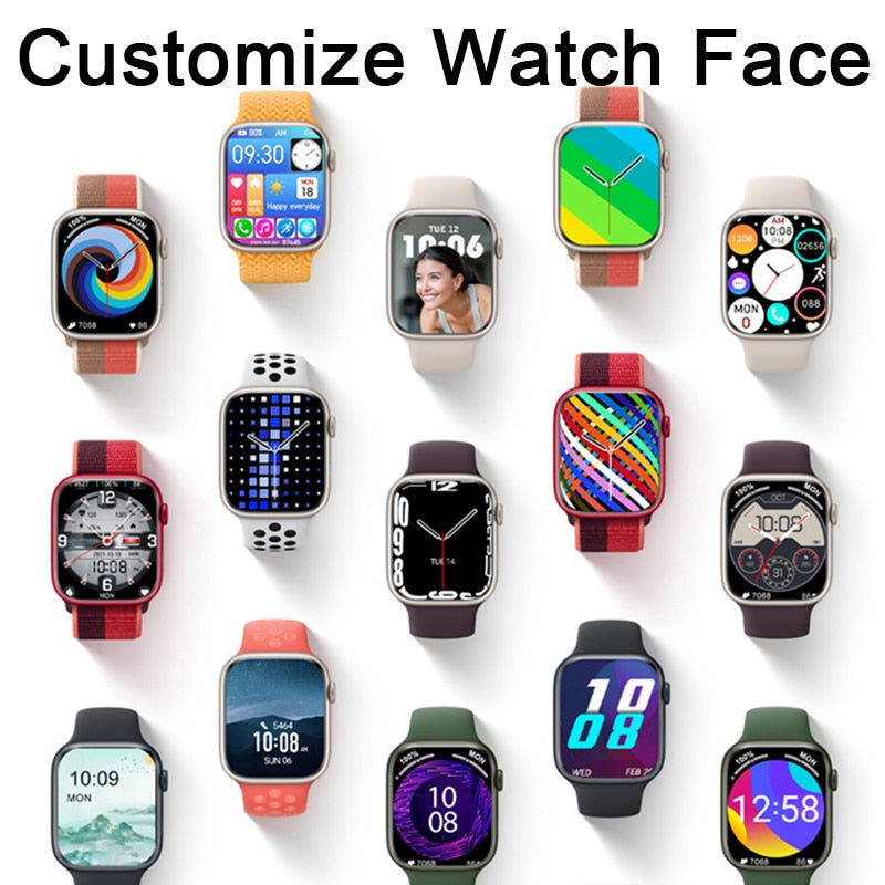 Men Women Smart Watch Bluetooth Calls Smartwatch Heart Rate Monitor Sport Fitness Bracelet Custom Watch Face Wireless Charging - Executive-Skincare