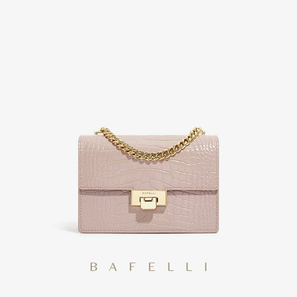 BAFELLI DESIGNER 2022 NEW SHOULDER MESSENGER CHAIN FASHION BAG CROCODILE PATTERN FEMALE WOMEN&#39;S LEATHER FLAP CLASSIC TREND - Executive-Skincare