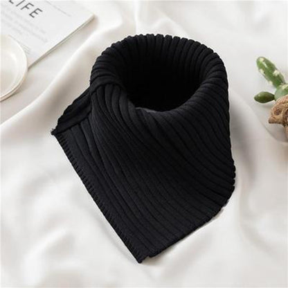 Autumn Winter Women&#39;s Scarf Wild Warm Protect Cervical Spine Stretch Knitted Fake Collar Wool High Neck Pullover Bib Female i39 - Executive-Skincare