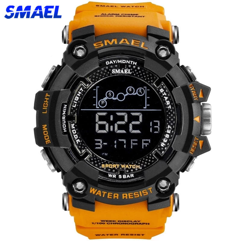 SMAEL Mens Watch Military Waterproof Sport WristWatch Digital Stopwatches For Men 1802 Military Electronic Watches Male Clock - Executive-Skincare