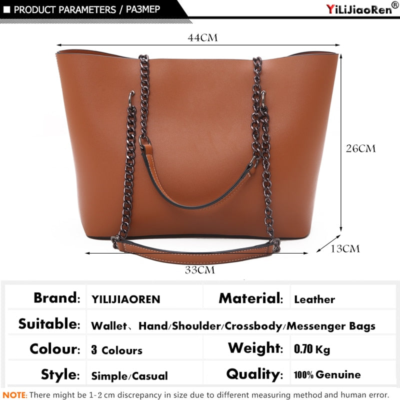 Casual Handbags Women Bags Designer Chain Shoulder Bag Famous Brand Leather Ladies Handbag Large Capacity Tote Bag Sac A Main - Executive-Skincare