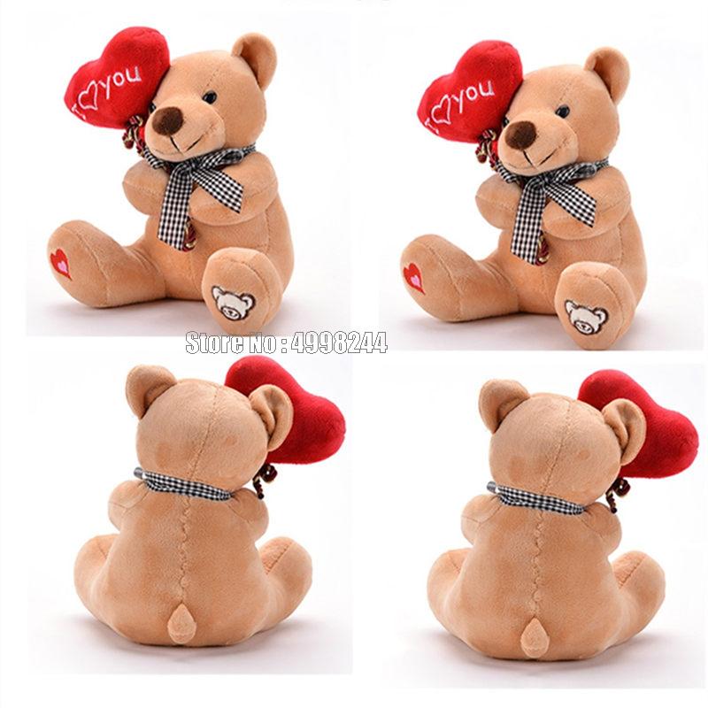 Cute Teddy Love Heart Heart-shaped Bear Plush Doll Scarf Stuffed Animals Kawaii Room Decor Valentine Gifts Toy - Executive-Skincare