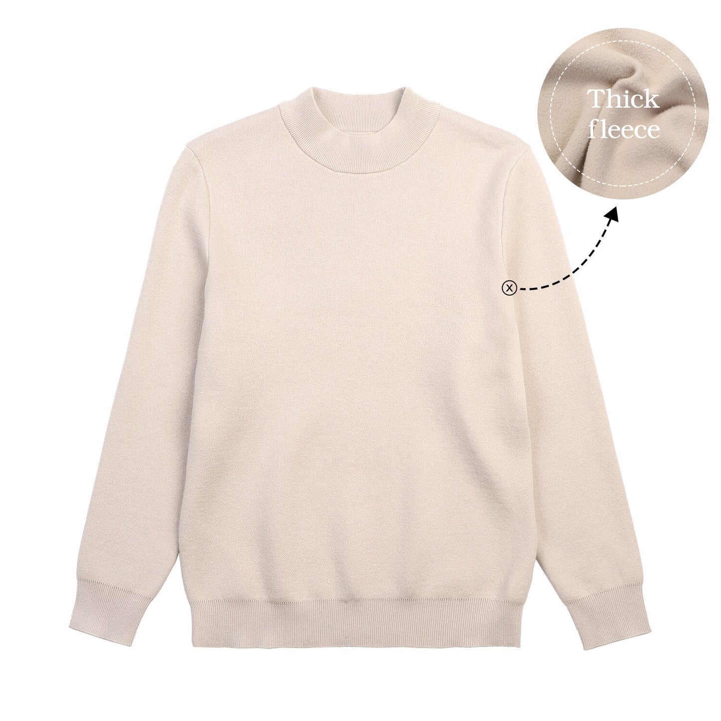 KUEGOU 2022 Autumn Winter New Solid color Men Sweater Mock-Neck Thick Fleece Fashion High Quality Warm Knitting Pullovers JR05 - Executive-Skincare