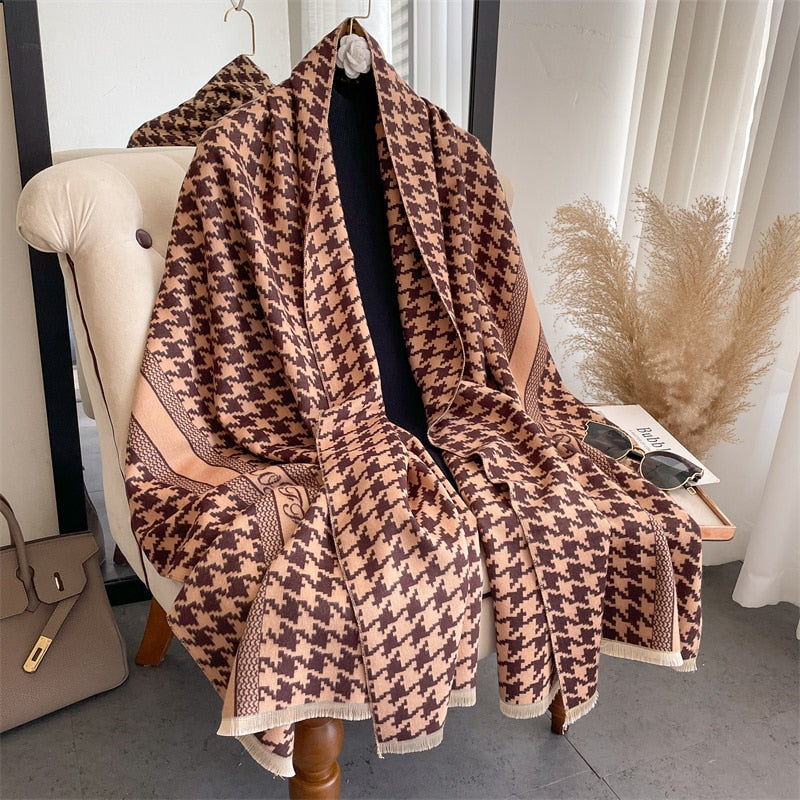 Luxury Brand Cashmere Warm Scarf for Women Design Winter Thick Shawl Wrap Pashmina Blanket Poncho Female Bufanda Echarpe Foulard - Executive-Skincare