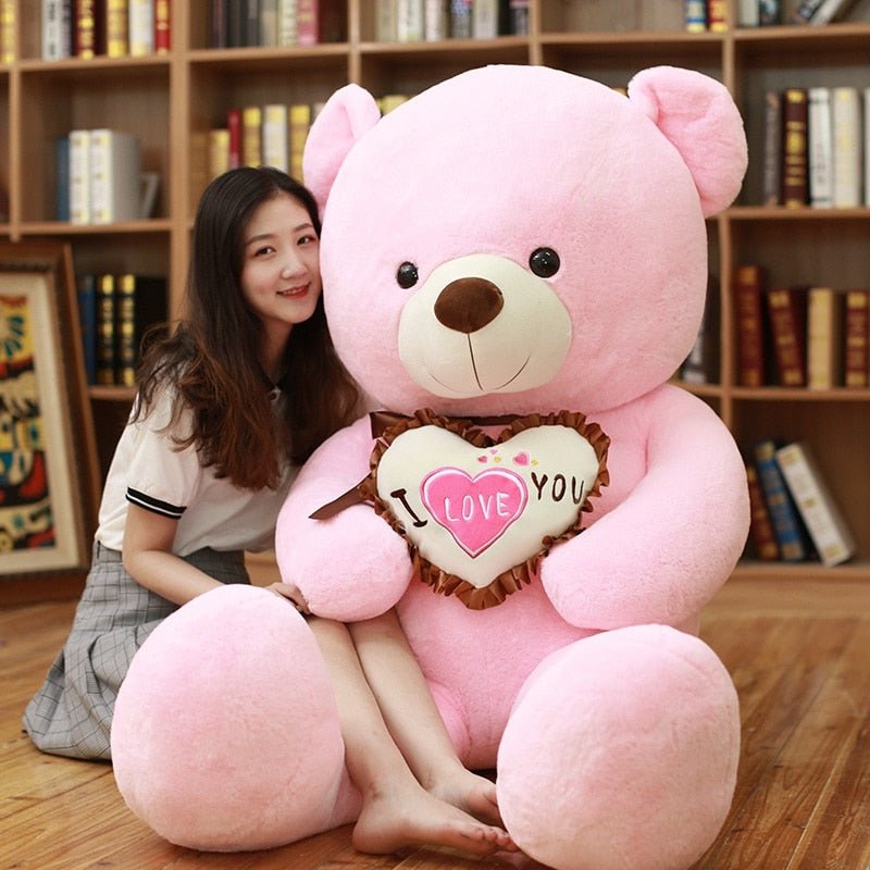 High Quality 80/100CM 4 Colors Teddy Bear With Scarf Stuffed Animals Bear Plush Toys Teddy Bear Doll Lovers Birthday Baby Gift - Executive-Skincare