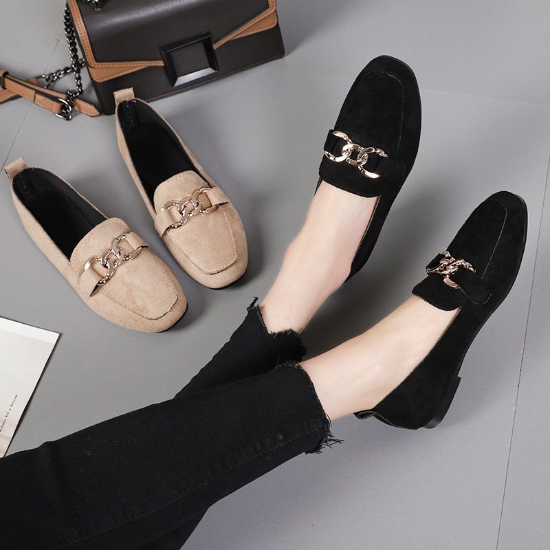 Spring Fashion Flat Shoes Women Quality Metal Slip on Loafer Shoes Ladies Flats Mocassins Big Size 35-41 Sapato Feminino 2021 - Executive-Skincare