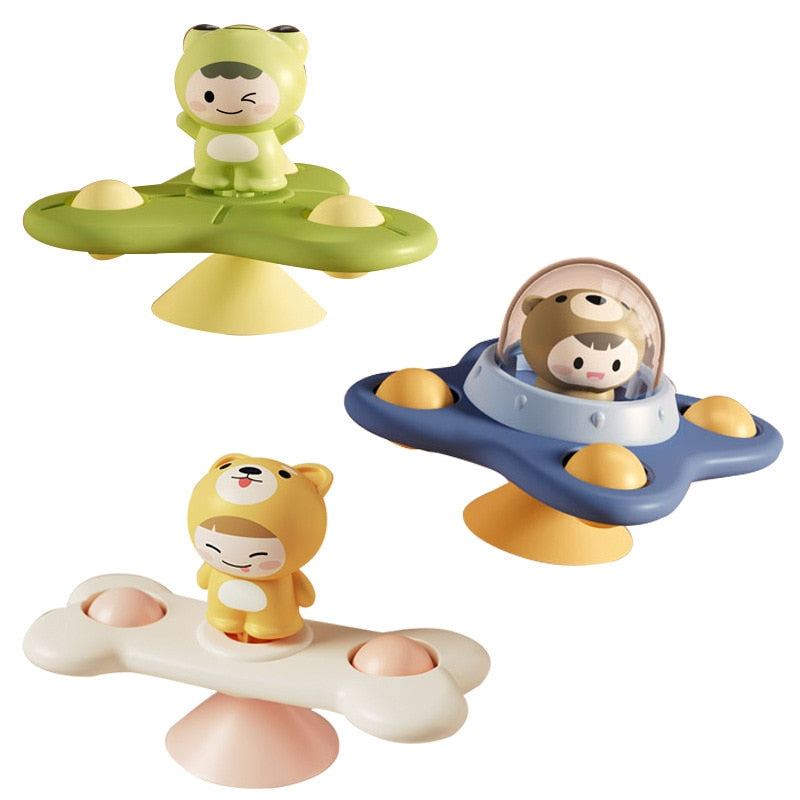 Suction Cups Spinning Top Toy For Baby Infant Insect Gyro Relief Stress Educational Toys Suction Rotating Rattle Sets Bath Toys - Executive-Skincare