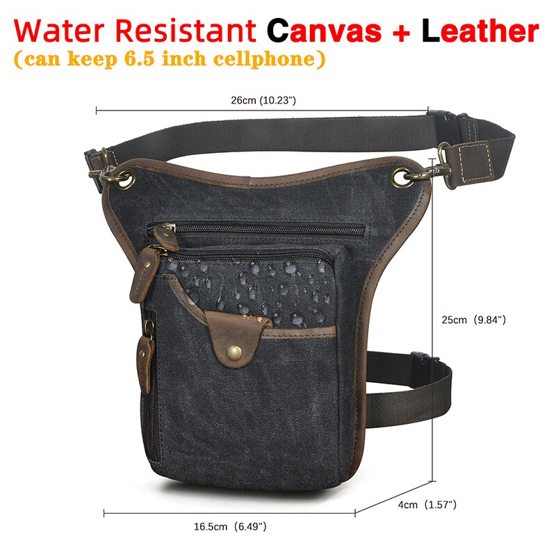 Genuine Real Leather Men Design Casual Messenger Crossbody Sling Bag Fashion Waist Belt Pack Leg Drop Bag Phone Pouch 211-5 - Executive-Skincare