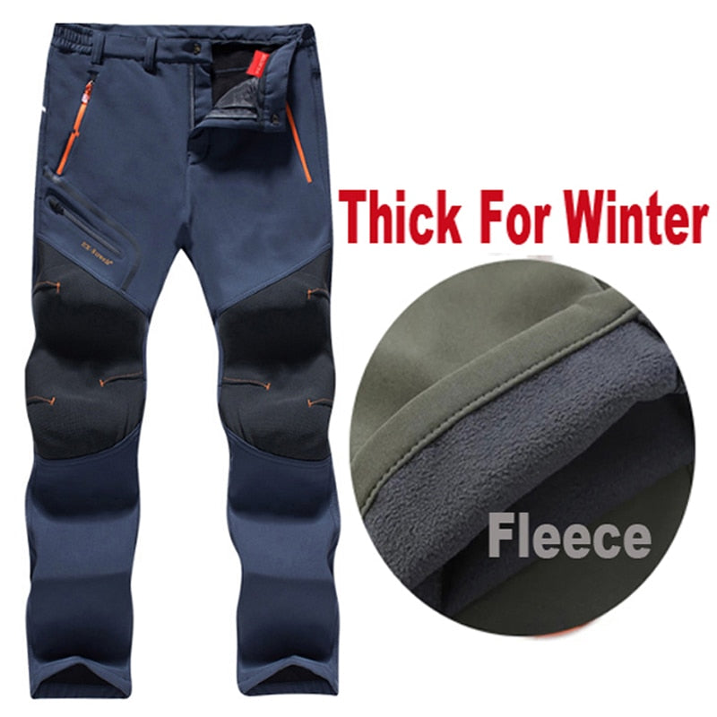 Man Camping Climbing Fishing Trekking Hiking Men Summer Winter Fleece Quick Dry Waterproof Breathable Pant Sport Trousers L-6XL - Executive-Skincare