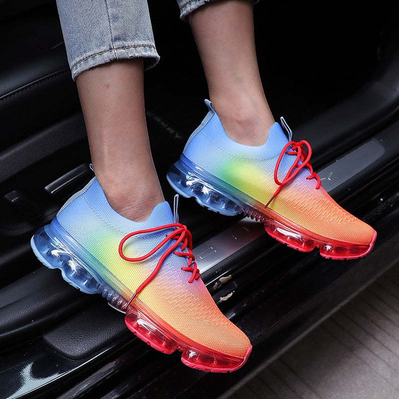 Fashion Mesh Cozy Running Sport Shoes Women Lace Up Sneakers - Executive-Skincare