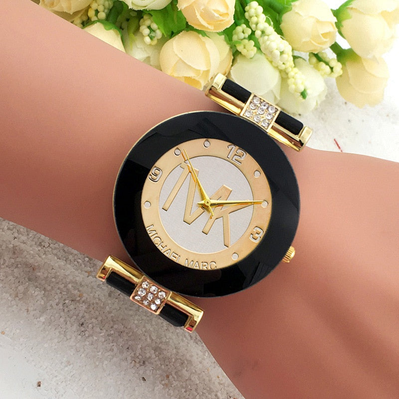 TVK Watch Women Gift Fashion Watches Black Luxury Clock Silica Gel Quartz Woman Wristwatch Relogio Masculino Zegarek Damsk - Executive-Skincare