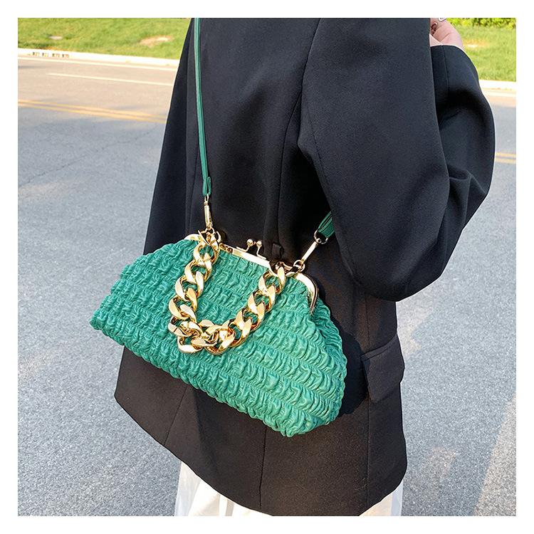 Luxury Designer Clip Crossbody Bags For Women 2022 Handbag Evening Clutches With Thick Chain Ladies Messenger Bag Female Purse - Executive-Skincare