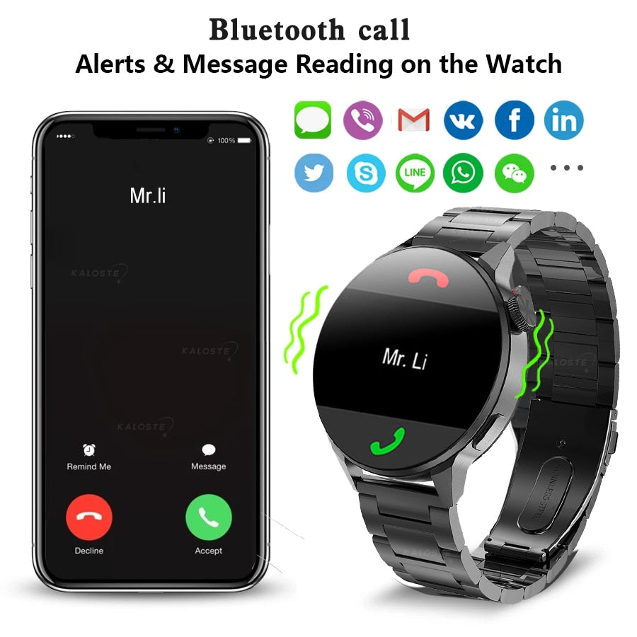 2022 New NFC Smart Watch Men Smart Bluetooth Call Sport GPS Track Smartwatch Women Heart Rate ECG PPG Smartwatch For Android ios - Executive-Skincare