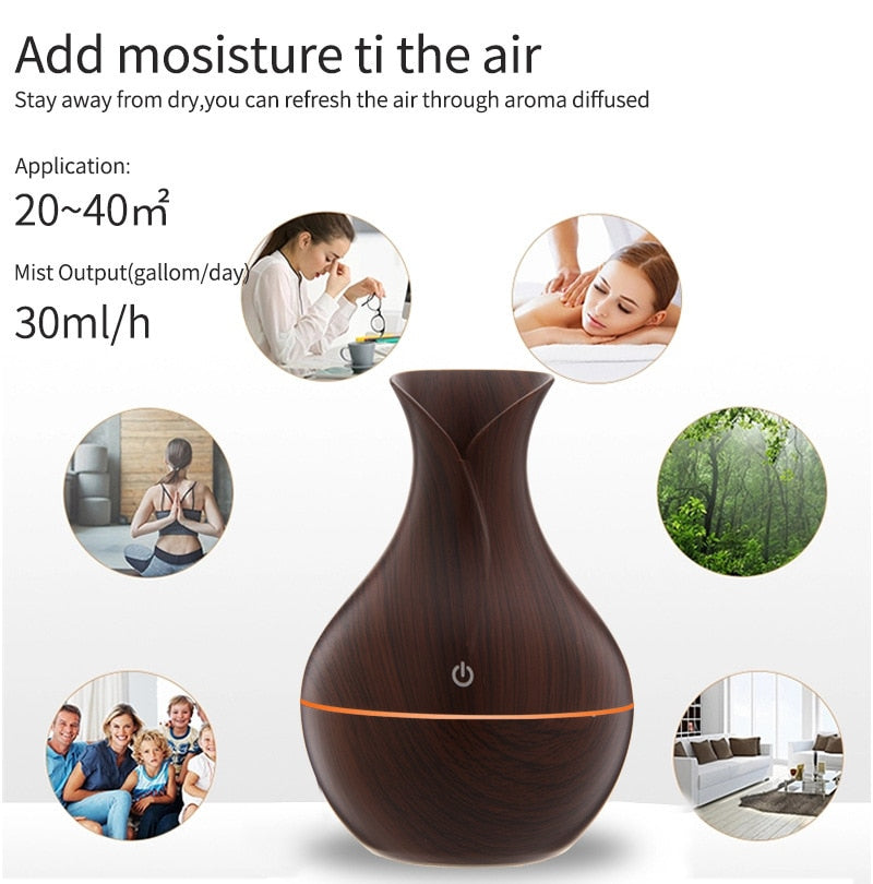 Ultrasonic Air Humidifier Aromatherapy Diffuser Essential Oil Mini Car Home Mist Maker Defusers Humificador Freshener for xiaomi - Executive Quality Store