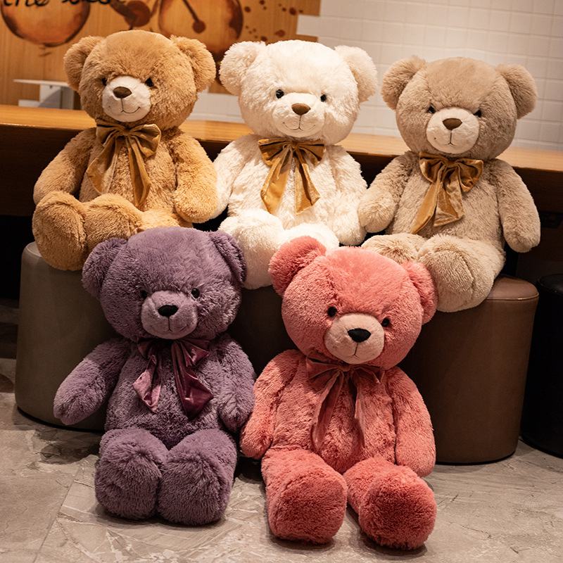 90cm New Teddy Bear Large Plush Stuffed Toys Doll Bow Tie Decorative Fabric Comfortable Girlfriend Sleeping Pillow Sofa Cushion - Executive-Skincare