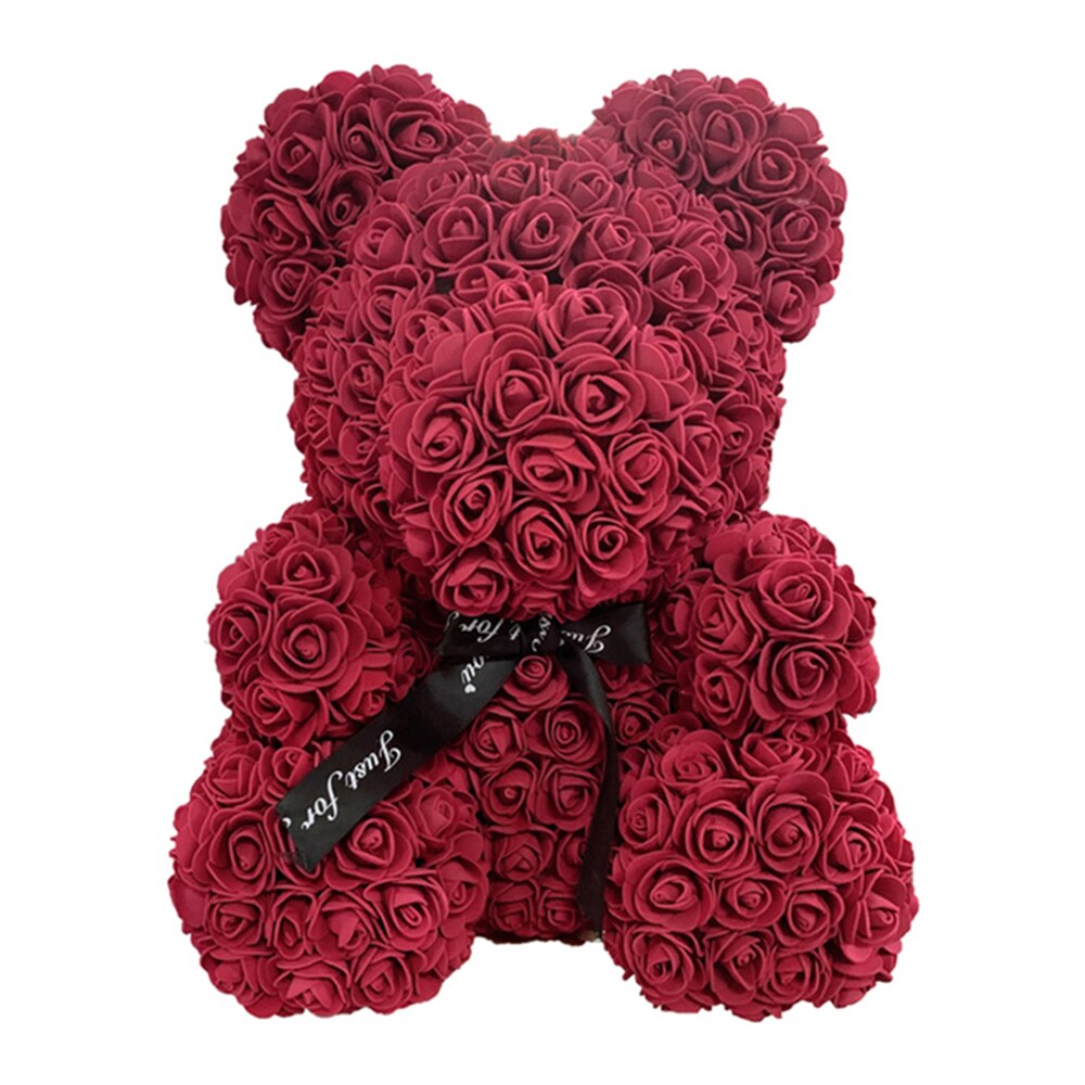 25/40CM Rose Bear Artificial Flowers Teddy Roses Bear for Wedding Anniversary Girlfriend Valentine&#39;s Day Christmas DIY Gifts Box - Executive-Skincare