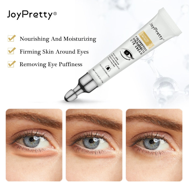 JoyPretty Anti Dark Circle Eye Cream Peptide Anti Wrinkle Anit Aging Remove Eye Bags Puffiness Skin Care Beauty Health - Executive-Skincare