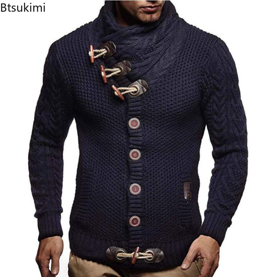 Autumn Winter Man Sweaters Streetwear Clothes Turtleneck Sweater Men Long Sleeve Knitted Pullovers Soft Warm Basic Sweater Male - Executive-Skincare