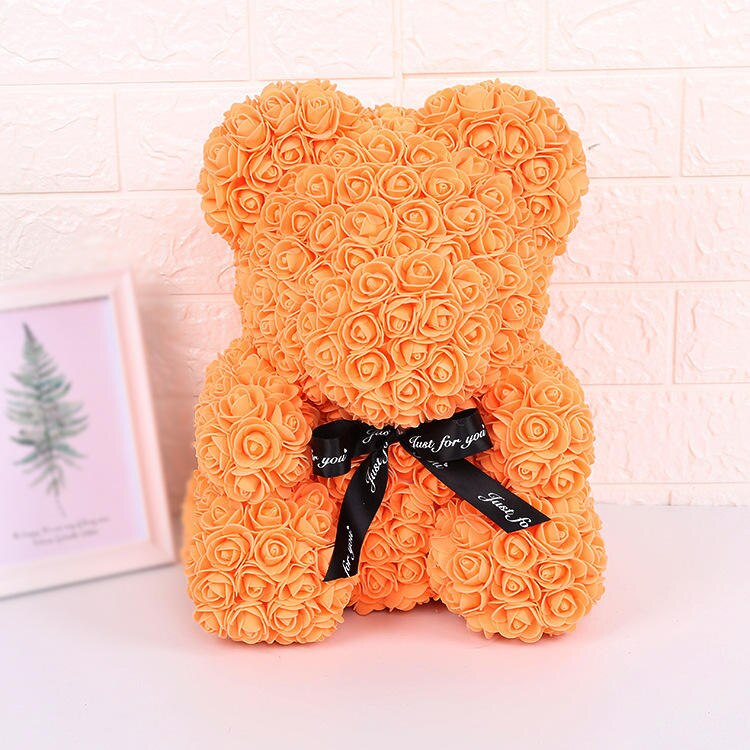 25cm Teddy Rose Bear Artificial Rose Flowers For Girlfriend Valentine&#39;S Day Christmas Gift Rose Of Bear Birthday Wedding Present - Executive-Skincare