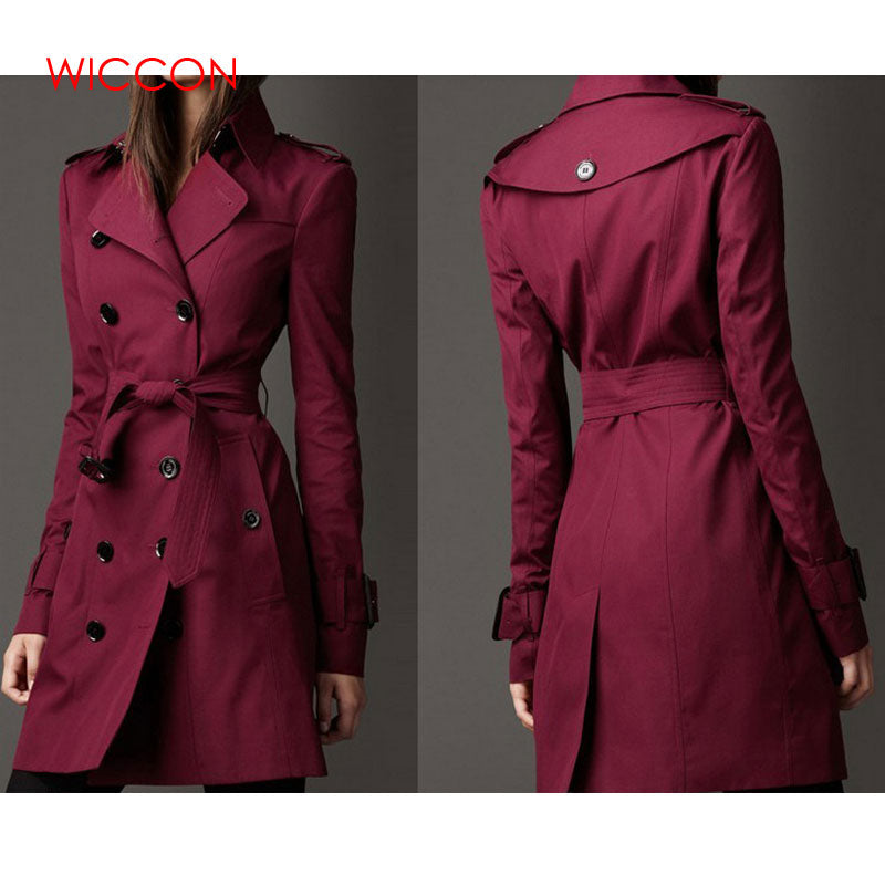 High Quality Women Trench Coat Long Windbreaker Fashion Trend Double-Breasted Slim Long Trench 2022 Spring New - Executive-Skincare