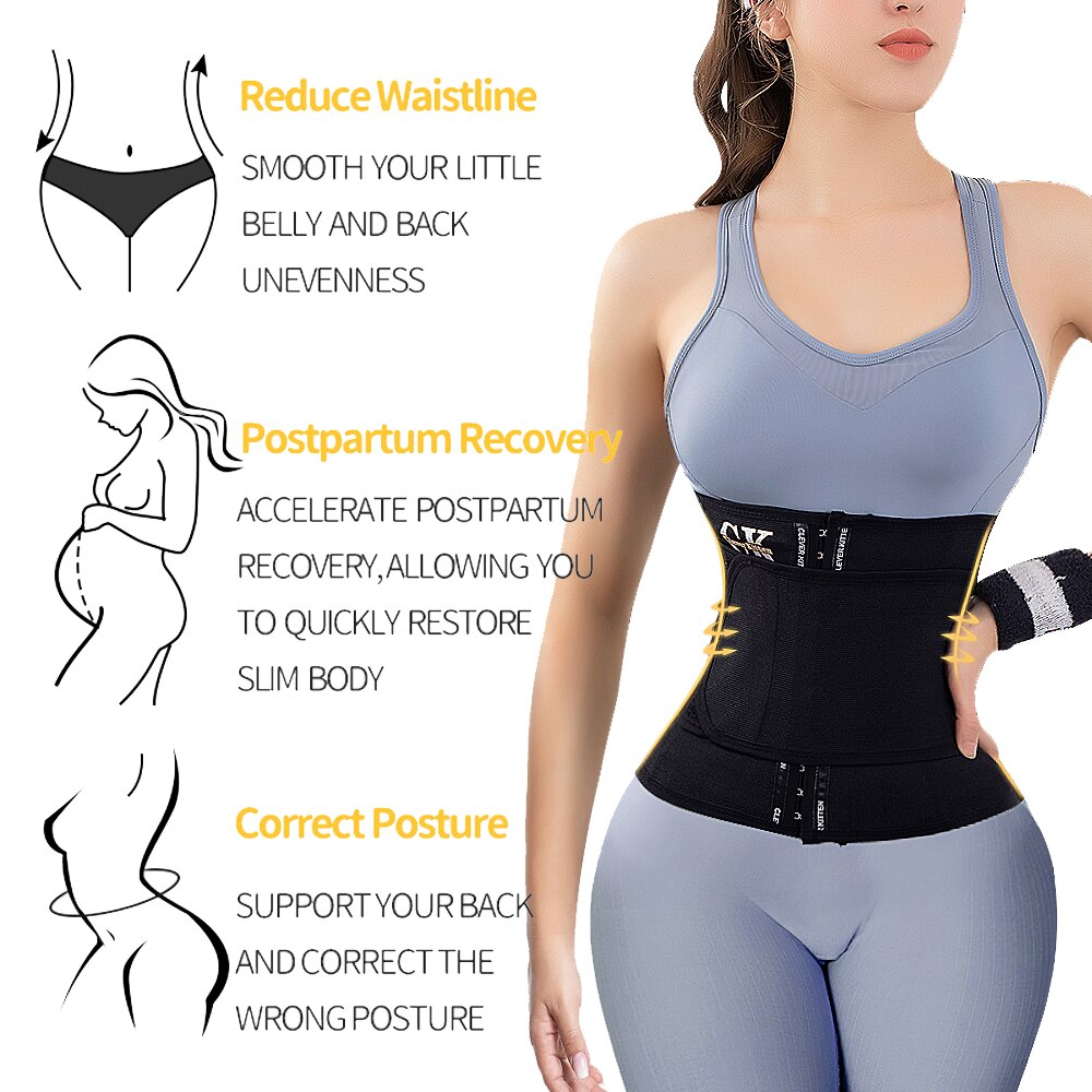 Corset Waist Trainer for Women Fajas Colombians Body Shaper Latex Slimming Belt Steel Boned Weight Loss Belt - Executive Quality Store