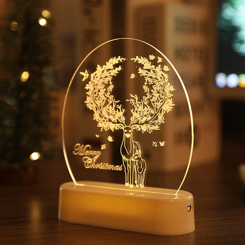 Led Lamp Night Light Christmas Decoration 2022 Wedding Decoration Party Decoration New Year 2023 Valentines Day Gift Baby Shower - Executive-Skincare