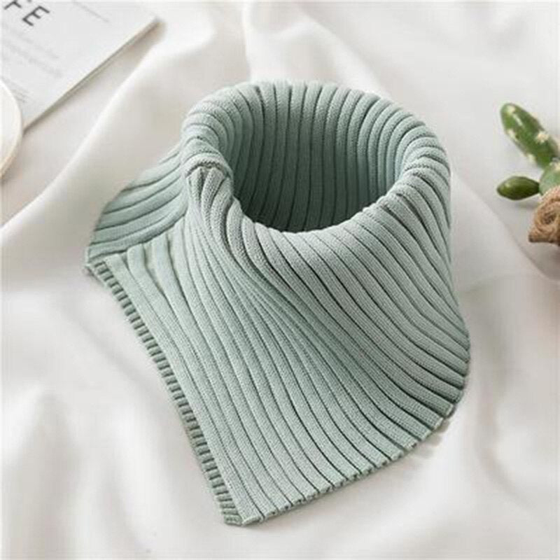 Autumn Winter Women&#39;s Scarf Wild Warm Protect Cervical Spine Stretch Knitted Fake Collar Wool High Neck Pullover Bib Female i39 - Executive-Skincare