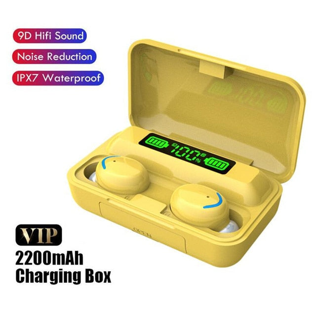 TWS Bluetooth Earphones 2200mAh Charging Box Wireless Headphone Fone Stereo Wireless Headset with Mic Sports Waterproof Earbuds - Executive-Skincare