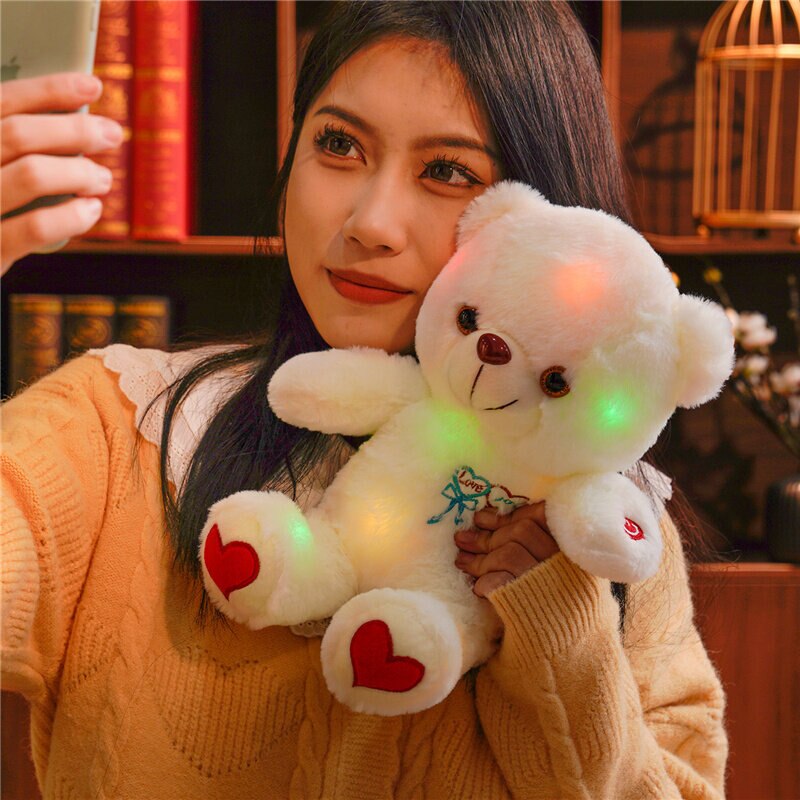 One Piece  30cm Cute  Light Up Teddy Bear Plush Toy Doll  Kawaii  Xmas Birthday  Gift for Kids Girlfriends Loves Home Decor - Executive-Skincare