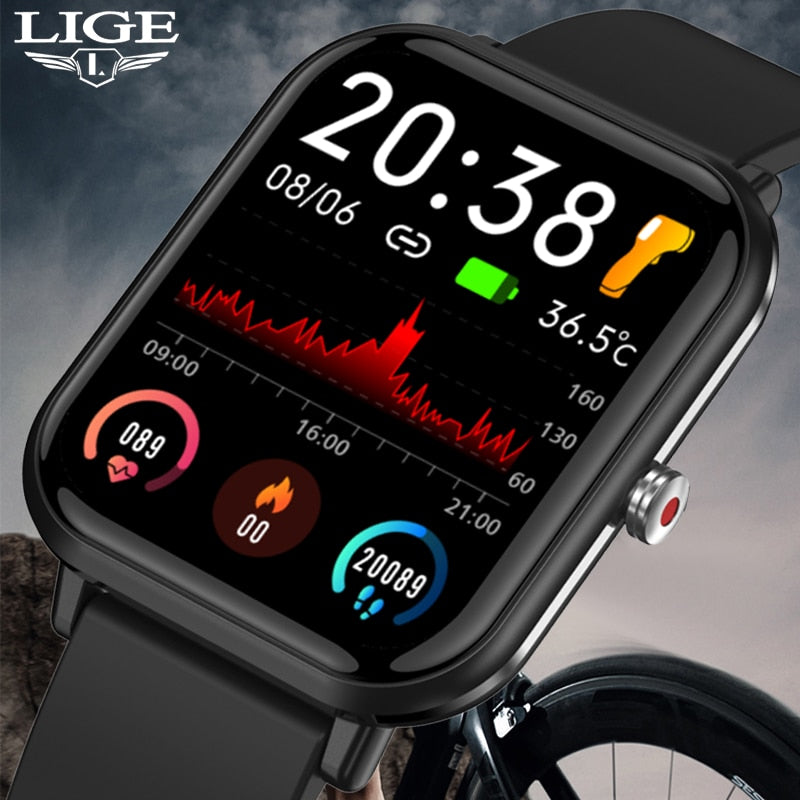 LIGE 2022 New Smart watch Ladies Full touch Screen Sports Fitness watch IP67 waterproof Bluetooth For Android iOS Smartwatch Men - Executive-Skincare