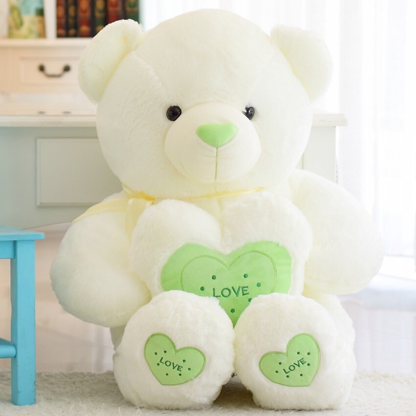 1pc 60cm Cute Stuffed Plush Toy Holding LOVE Heart Big Plush Teddy Bear Soft Gift for Birthday Girls&#39; Brinquedos - Executive-Skincare