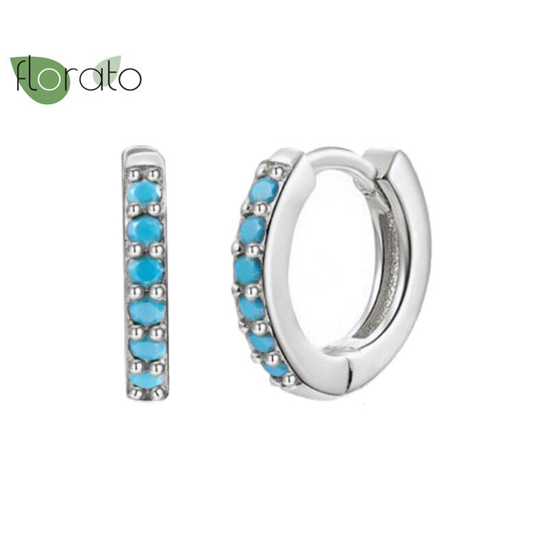 Vibrant Multicolour CZ Crystal Hoop Earrings in 925 Sterling Silver - Luxurious Gift for Her