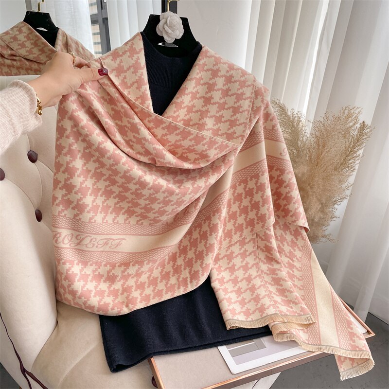 Luxury Brand Cashmere Warm Scarf for Women Design Winter Thick Shawl Wrap Pashmina Blanket Poncho Female Bufanda Echarpe Foulard - Executive-Skincare