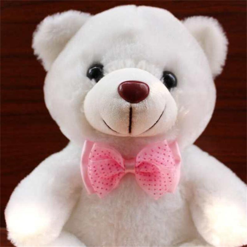 22cm Creative Plush Light Up toys Teddy Bear Stuffed Animals Plush Toy Colorful teddy bear creative Valentine Christmas gifts - Executive-Skincare