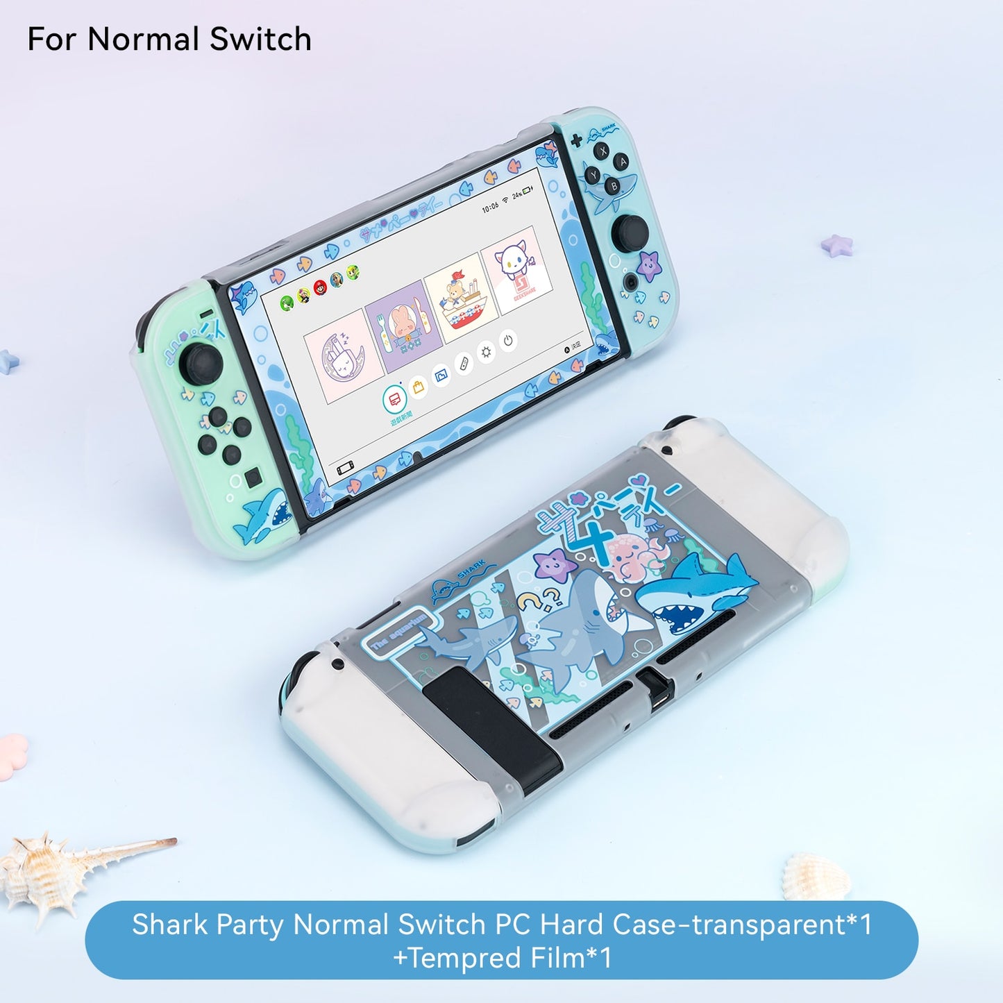 GeekShare Nintendo Switch Shell Cute Shark Party TPU Soft Full Cover Case For Nintendo Switch Joy-con Cover Shell NS Accessories - Executive-Skincare