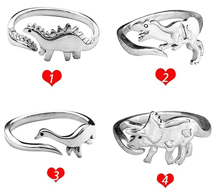 Dinosaur Ring for Women Brontosaurus Stegosaurus Rings Dinosaur Ring Adjustable Ring Gift - Executive-Skincare