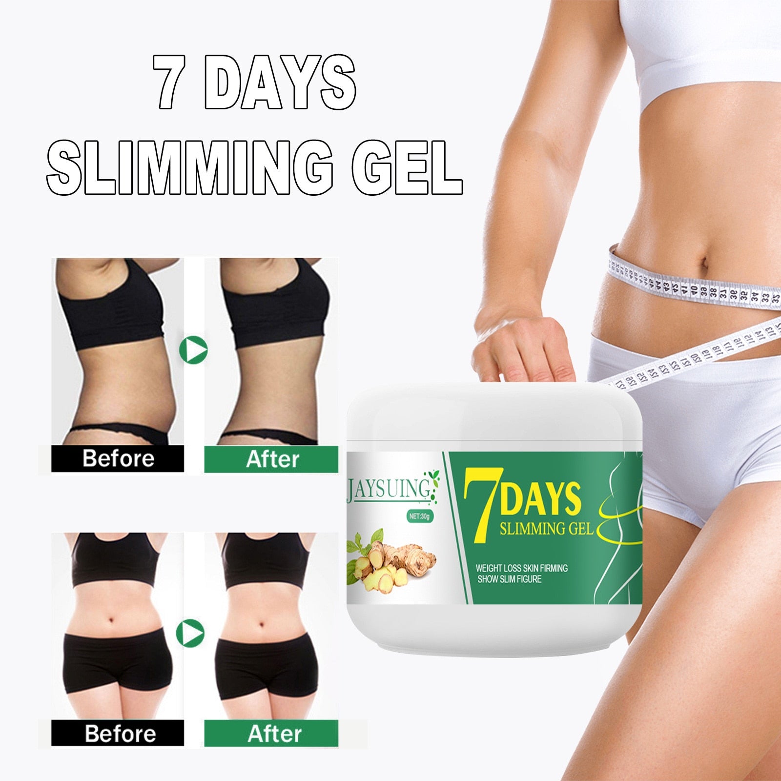 7 DAYS Ginger Slimming Cream Fast Weight Loss Fat Burning Remove Leg Waist Cellulite Burner Whitening Firming Body Skin Care - Executive Quality Store