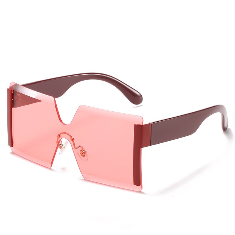 2022 New Big Frame Oversize Sunglasses Women Brand Designer Rimless Square Shades Vintage Fashion Gradient Clear Sun Glasses - Executive-Skincare