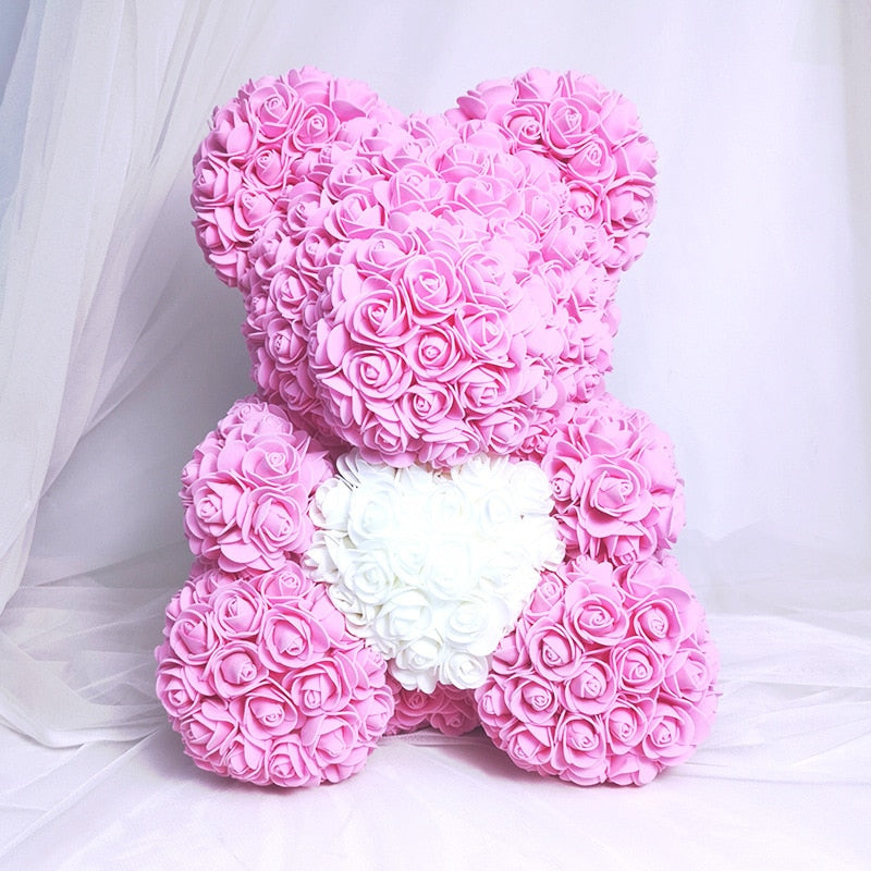 25/40cm Rose Bear Artificial Flowers Girlfriend Anniversary Christmas Valentine&#39;s Day Gift Birthday Present For Wedding Party - Executive-Skincare