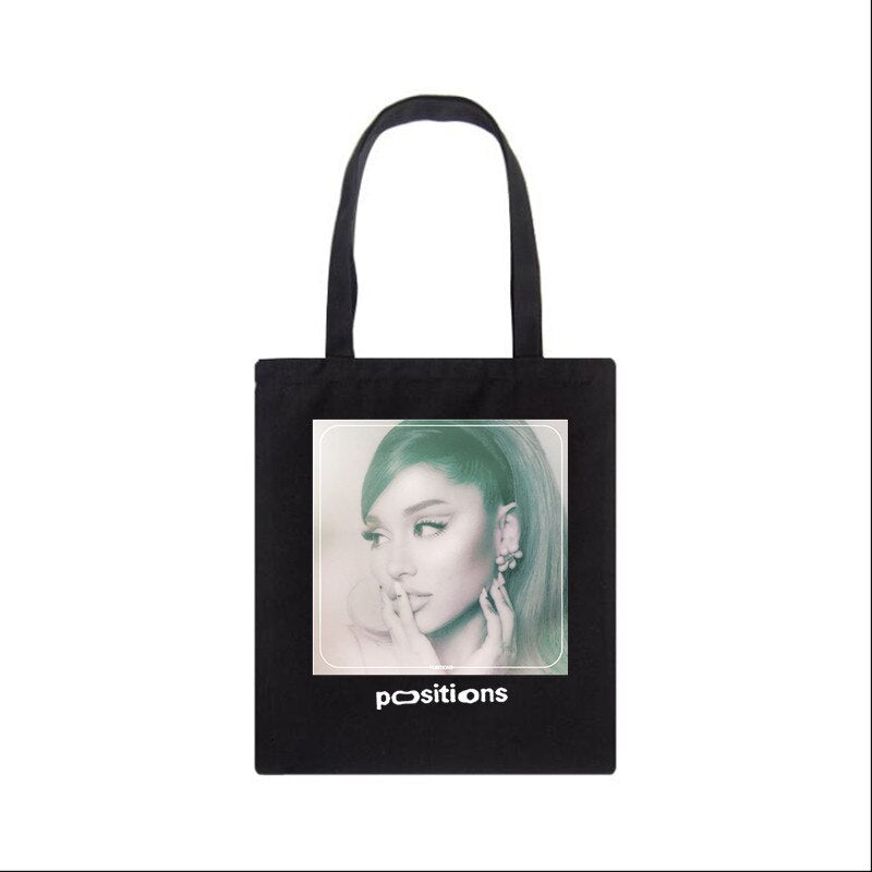 Ariana Grande Print Canvas Bag Women&#39;s Shoulder Bag Fashion Large Capacity Shopping Shopper Ladies Hand Bags Tote Bags - Executive-Skincare