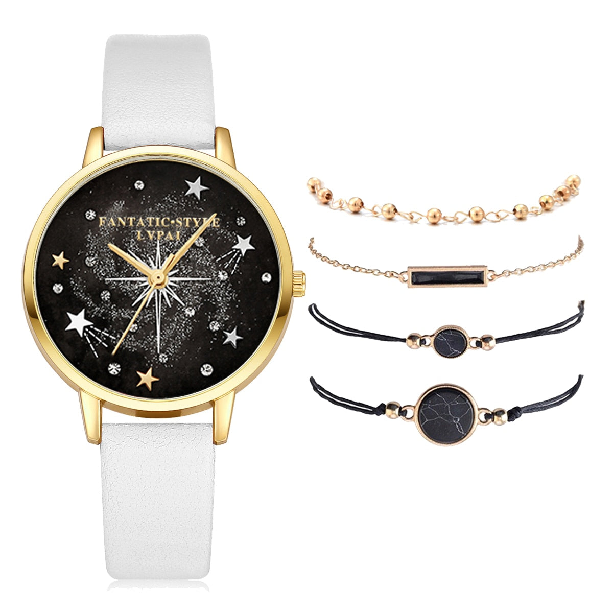 Lvpai Brand 5PCS Fashion New Bracelet Watch Set Crystal Rhinestone Women Ladies Wristwatch Watches Ladies Relogio Feminino Reloj - Executive-Skincare