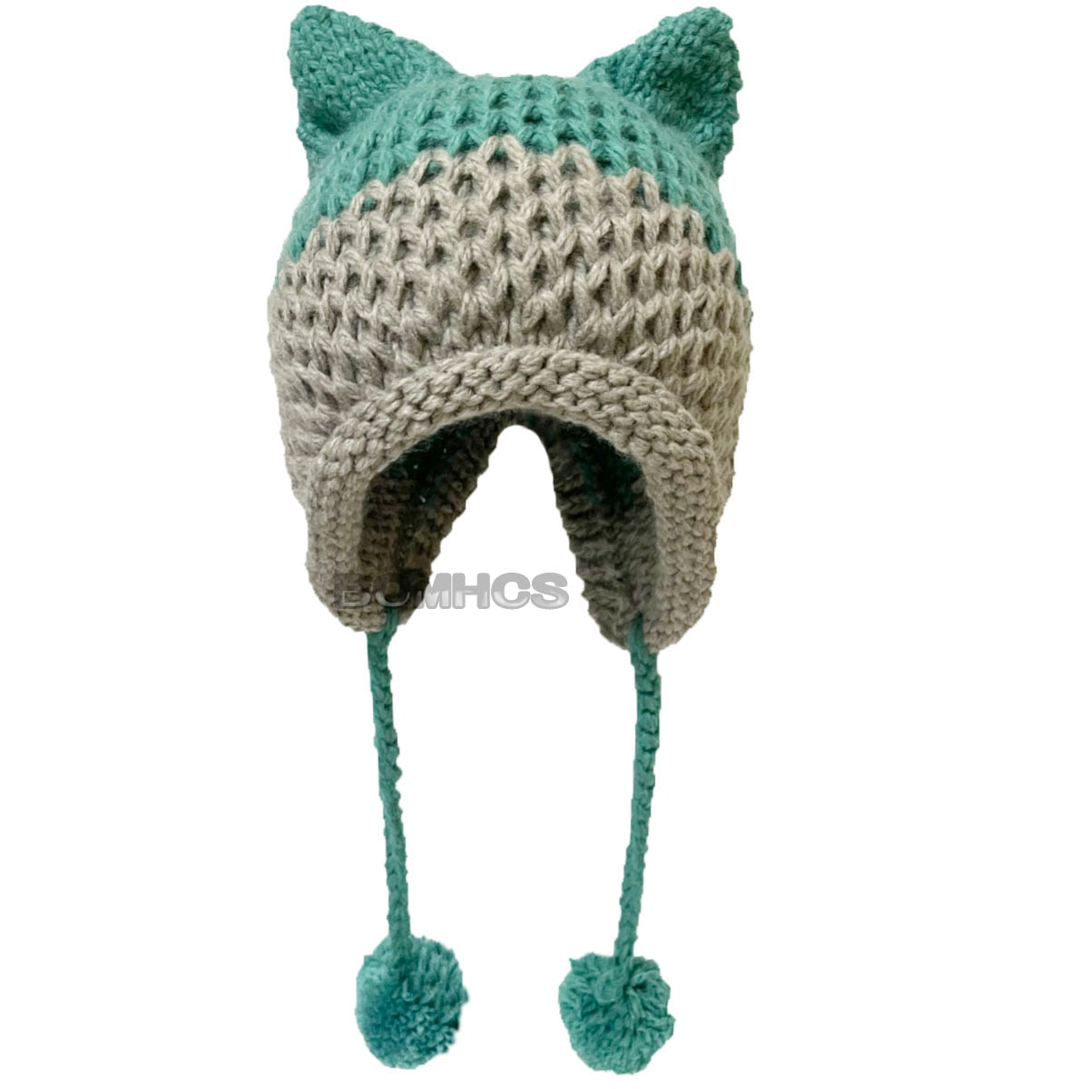 BomHCS Cute Fox Ears Beanie Winter Warm 100% Handmade Knit Hat - Executive-Skincare