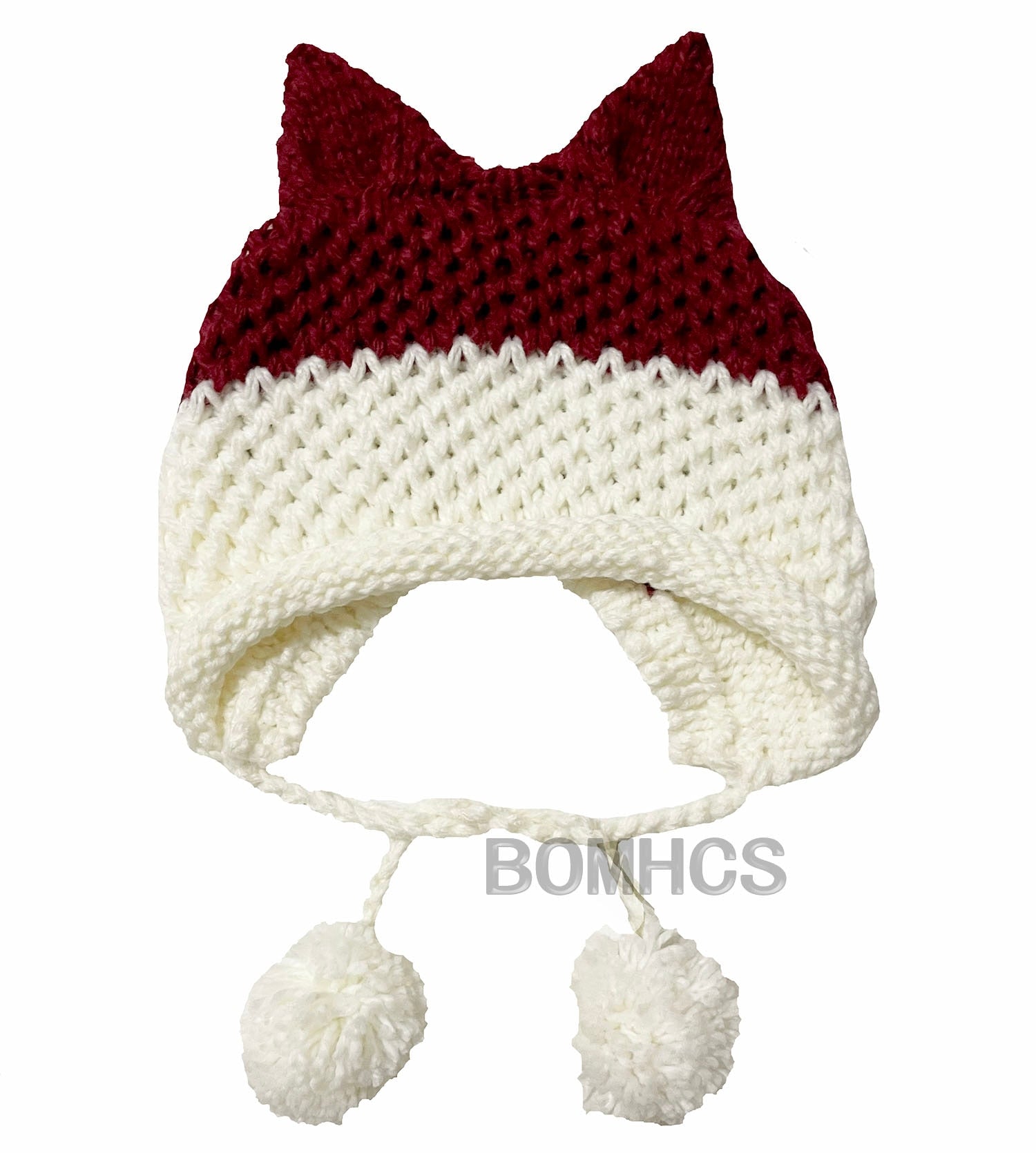 BomHCS Cute Fox Ears Beanie Winter Warm 100% Handmade Knit Hat - Executive-Skincare